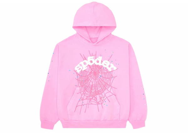 Hoodie Sp5der OG Web en Rosa